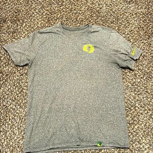 Oregon Ducks NiKE Shirt MEDIUM Slim Fit Gray Stitched
